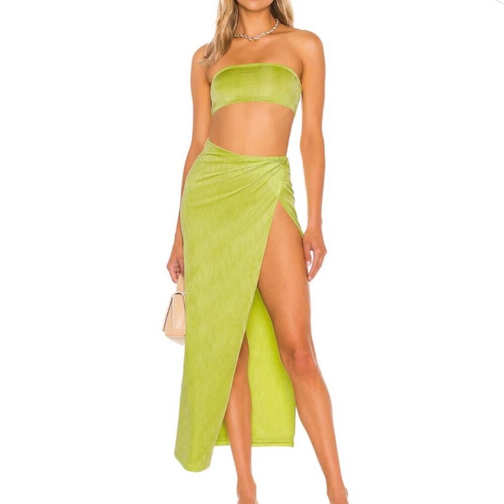 NWOT Superdown Lime Green bandeau top and Skirt Set size XS - Picture 6 of 14